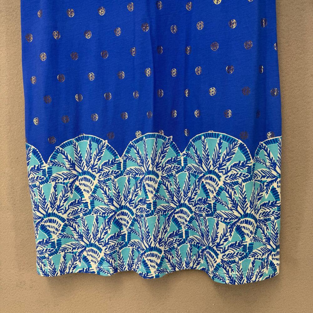 Lilly Pulitzer Grotto Beach Keyhole Shift Dress Women's S Day Blue Gold EUC - Picture 5 of 11